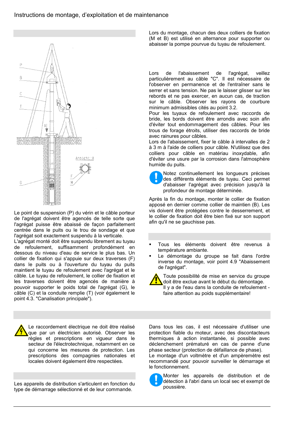 Raccordement électrique, 9 abaissement de l'agrégat, 10 démontage | 1 appareils électriques | Xylem Z8 ZR8 Z10 ZR10 Z12 ZR12 User Manual | Page 20 / 88