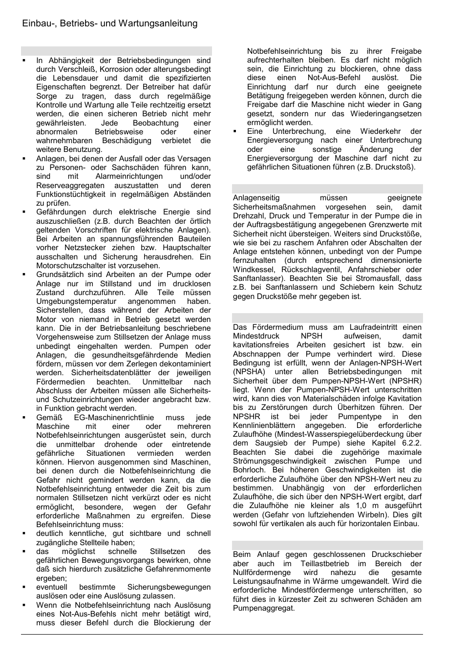 Einbau-, betriebs- und wartungsanleitung | Xylem Z8 ZR8 Z10 ZR10 Z12 ZR12 User Manual | Page 4 / 88