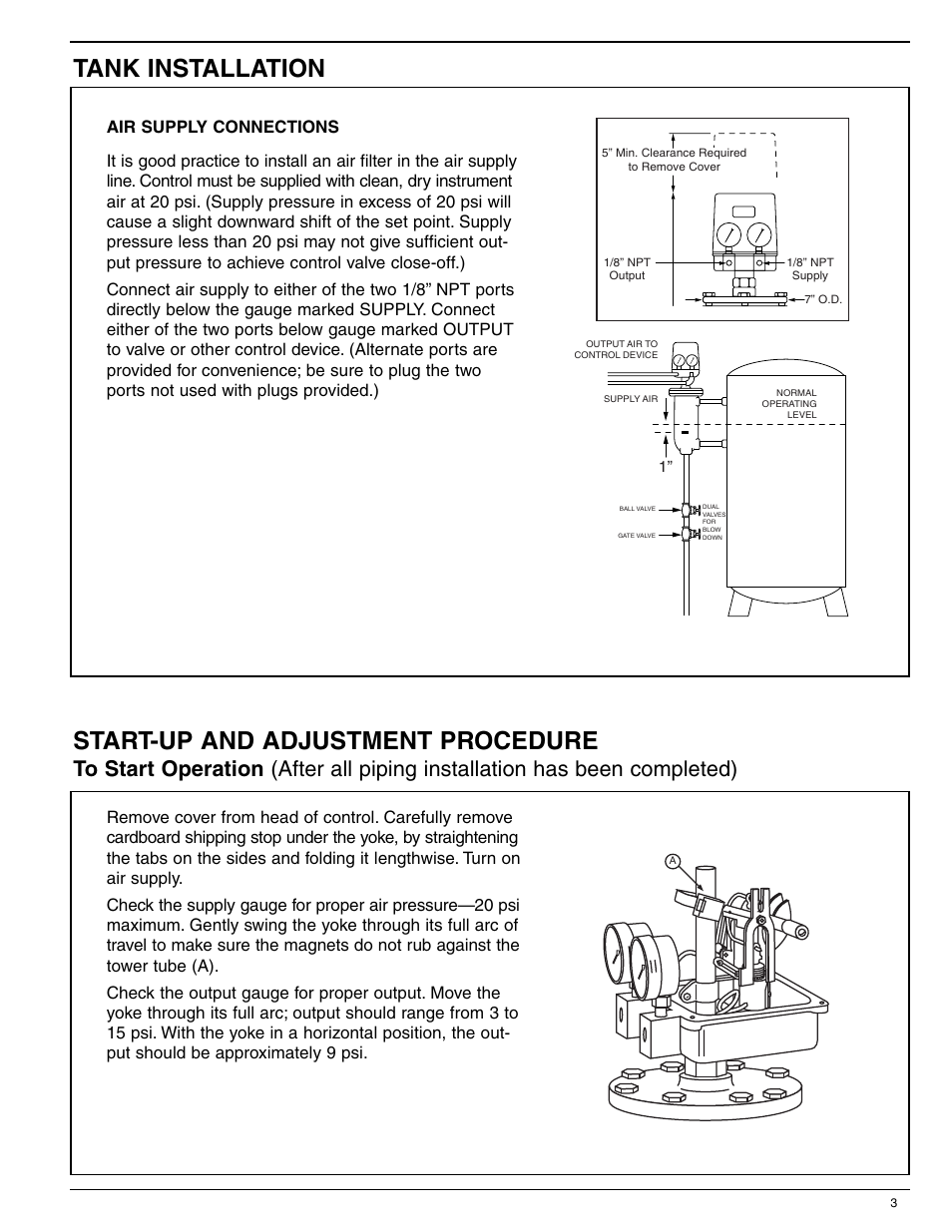 Xylem MM 110C Series PFC 1G PFC 1GR Modulating Pneumatic Liquid Level Controls User Manual | Page 3 / 6