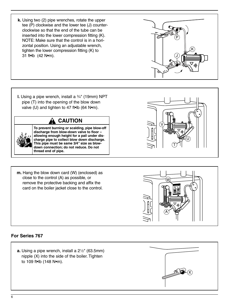 Caution | Xylem MM 201H Series 67 and 767 Low Water Cut-Offs For Steam Boilers User Manual | Page 6 / 12