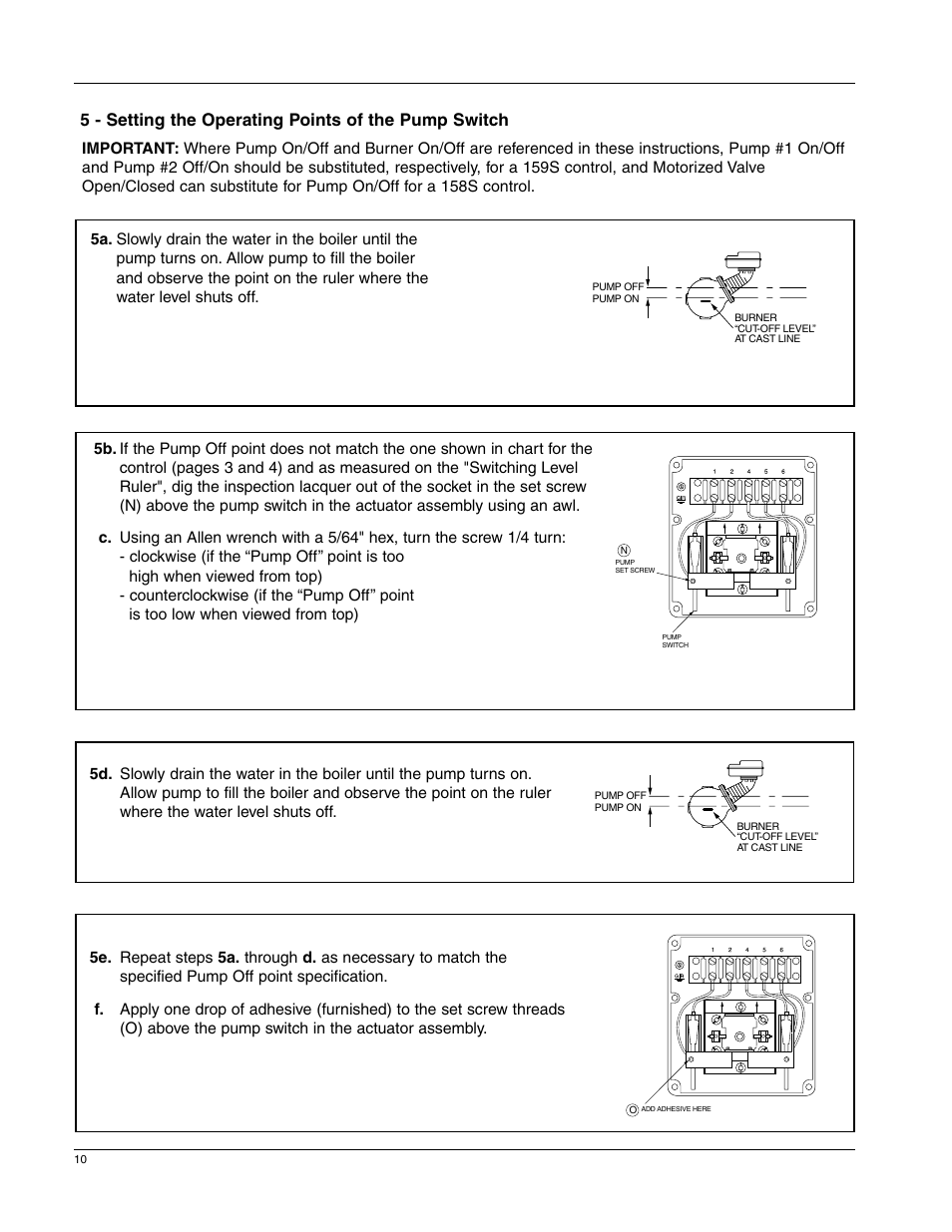 Xylem MM 235E Replacement Snap Switch Assembly SWA 150S 150S MD 158S 159S User Manual | Page 10 / 12