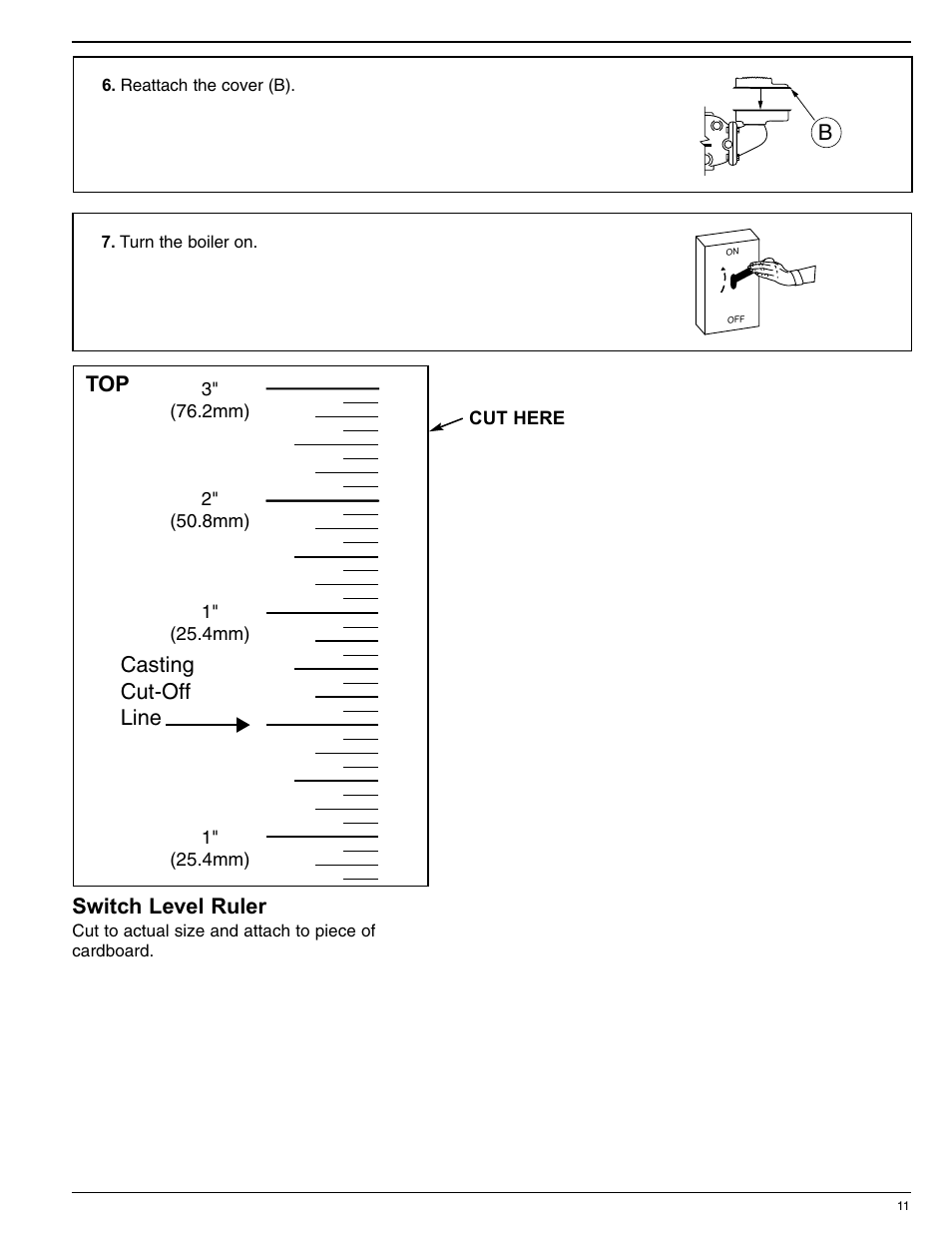 Casting cut-off line switch level ruler | Xylem MM 244B Series 42S Replacement Snap Switch Assembly User Manual | Page 11 / 12