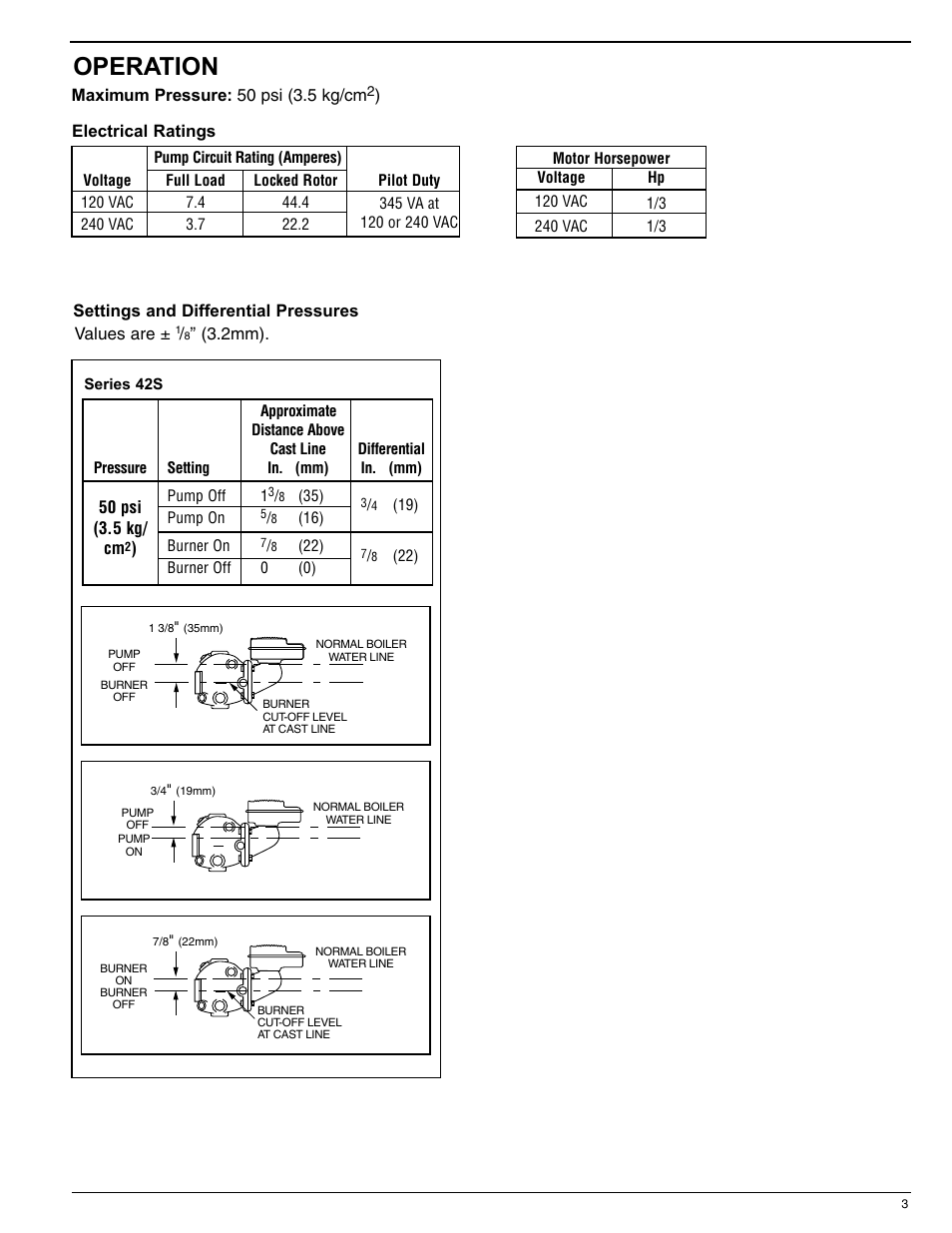Operation | Xylem MM 244B Series 42S Replacement Snap Switch Assembly User Manual | Page 3 / 12
