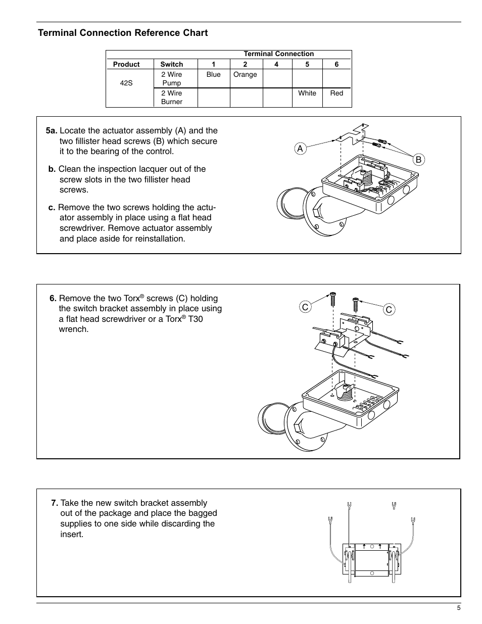 Xylem MM 244B Series 42S Replacement Snap Switch Assembly User Manual | Page 5 / 12