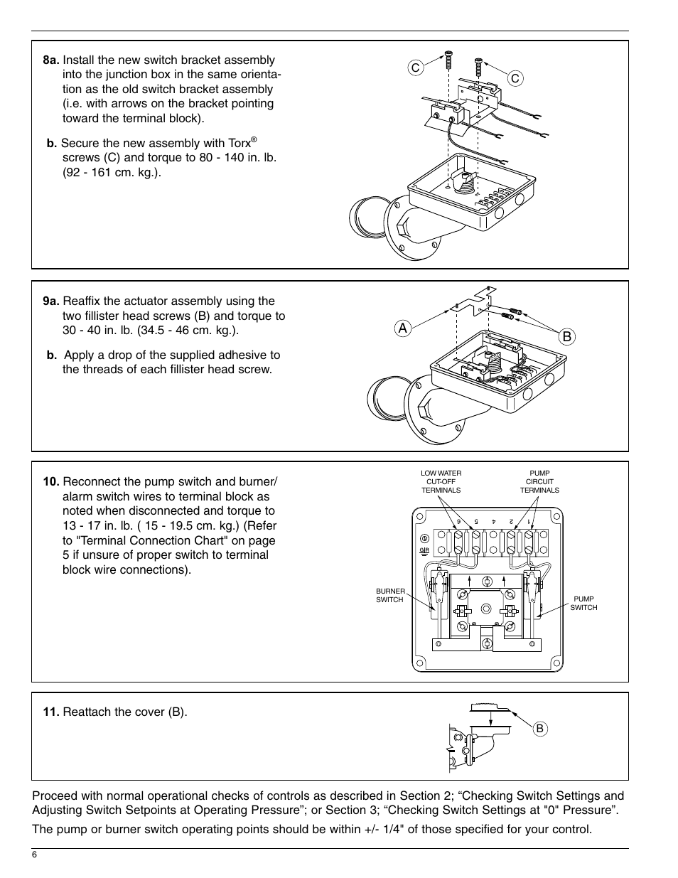 Xylem MM 244B Series 42S Replacement Snap Switch Assembly User Manual | Page 6 / 12