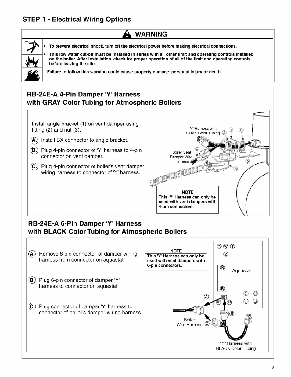Xylem MM 277G Model RB-24E-S , Model RB-24E-A , Model RB-24E-L , Conductance Type LowWater Cut-Off User Manual | Page 3 / 8