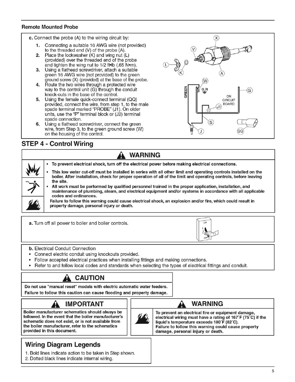 Xylem MM 284D Series PSE-800 Probe Type Low Water Cut-Off for Steam Boilers User Manual | Page 5 / 8