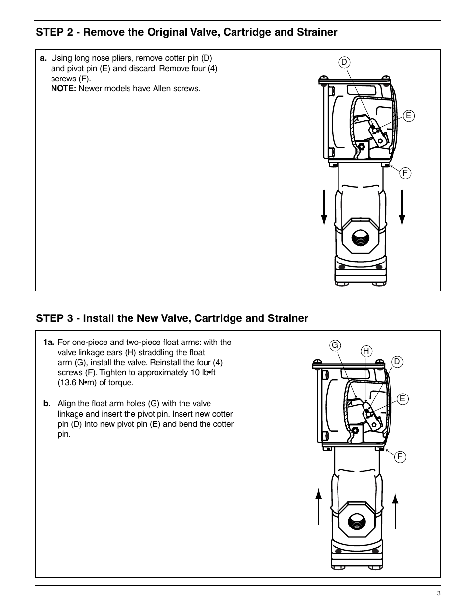 Xylem MM 305G Valve, Cartridge and Strainer Replacement Kit SA-47-101-102, SA51-101-102 User Manual | Page 3 / 4