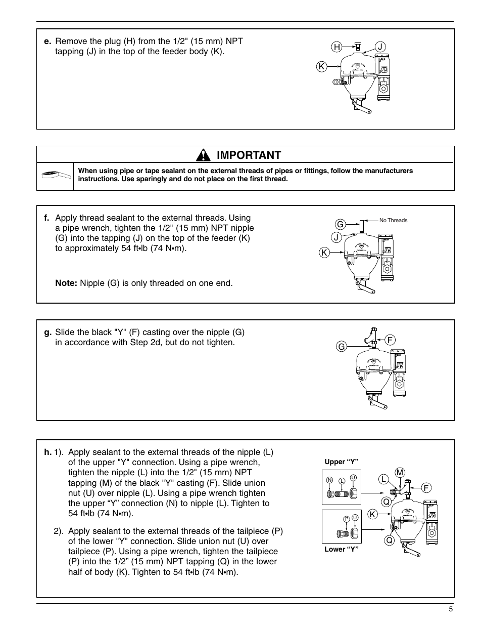 Important | Xylem MM 316E Series 47 and 247 Mechanical Water Feeders User Manual | Page 5 / 12