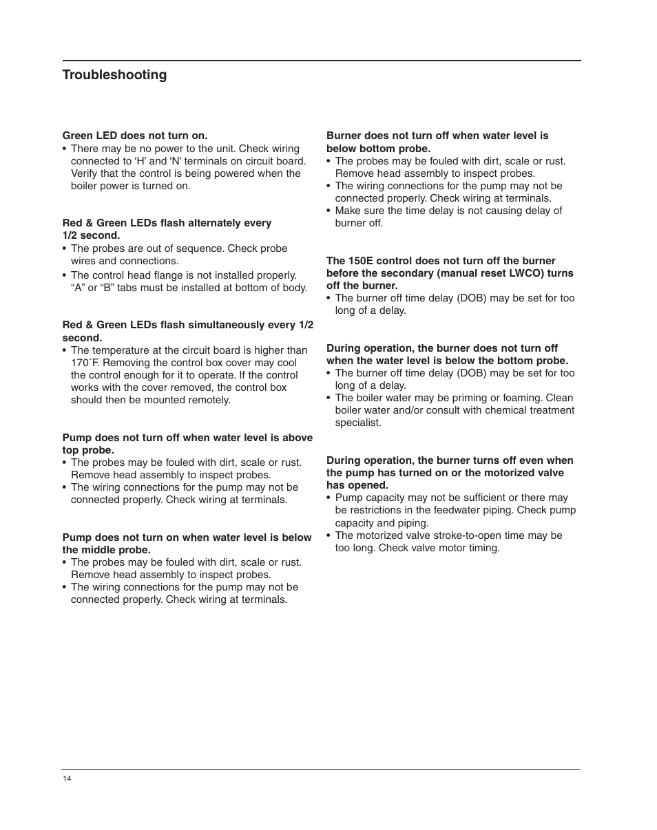 Troubleshooting | Xylem MM 415C Replacement Head Mechanism 150E HD User Manual | Page 14 / 16