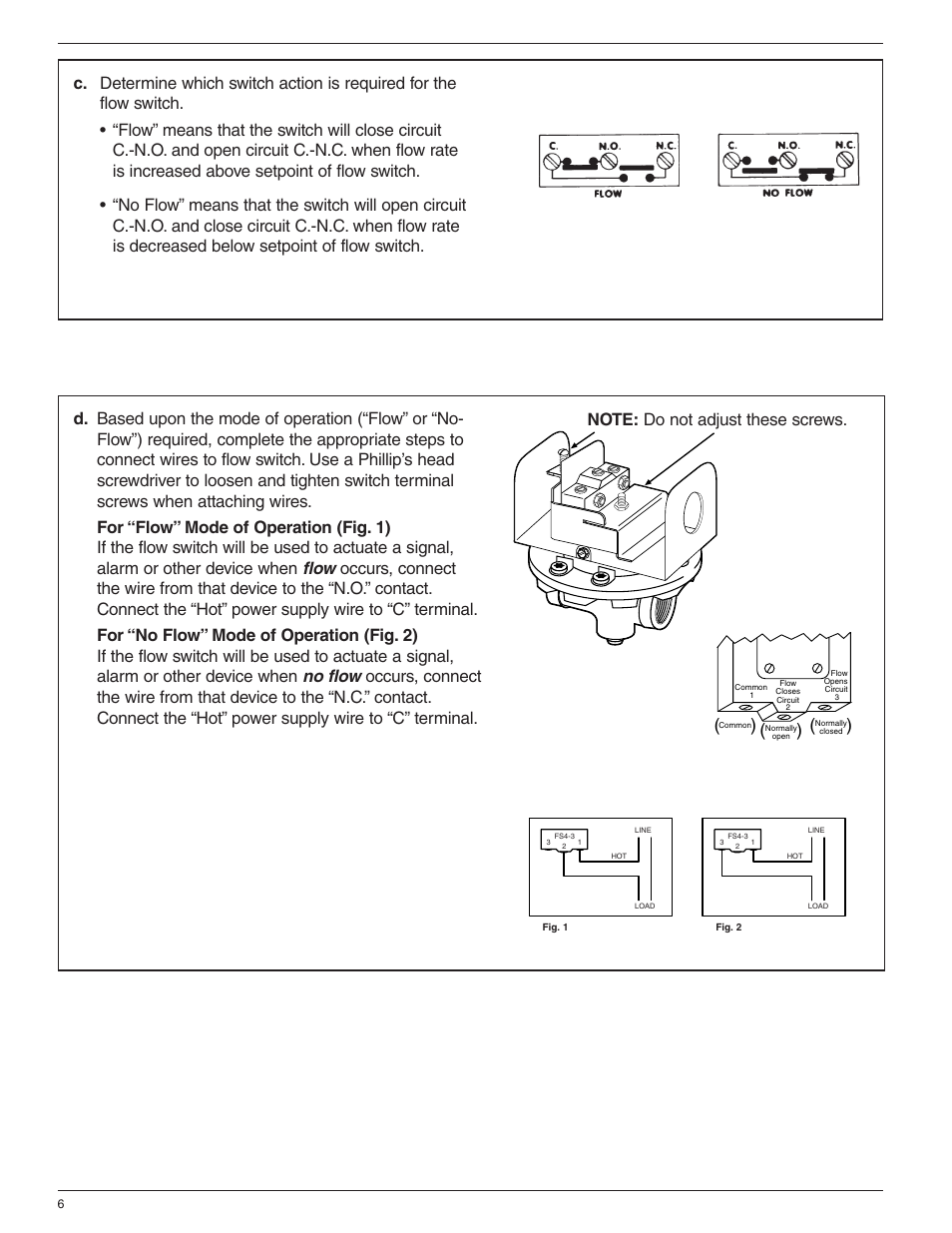 Xylem MM 615D Series FS1 High Sensitivity Liquid Flow Switch User Manual | Page 6 / 8