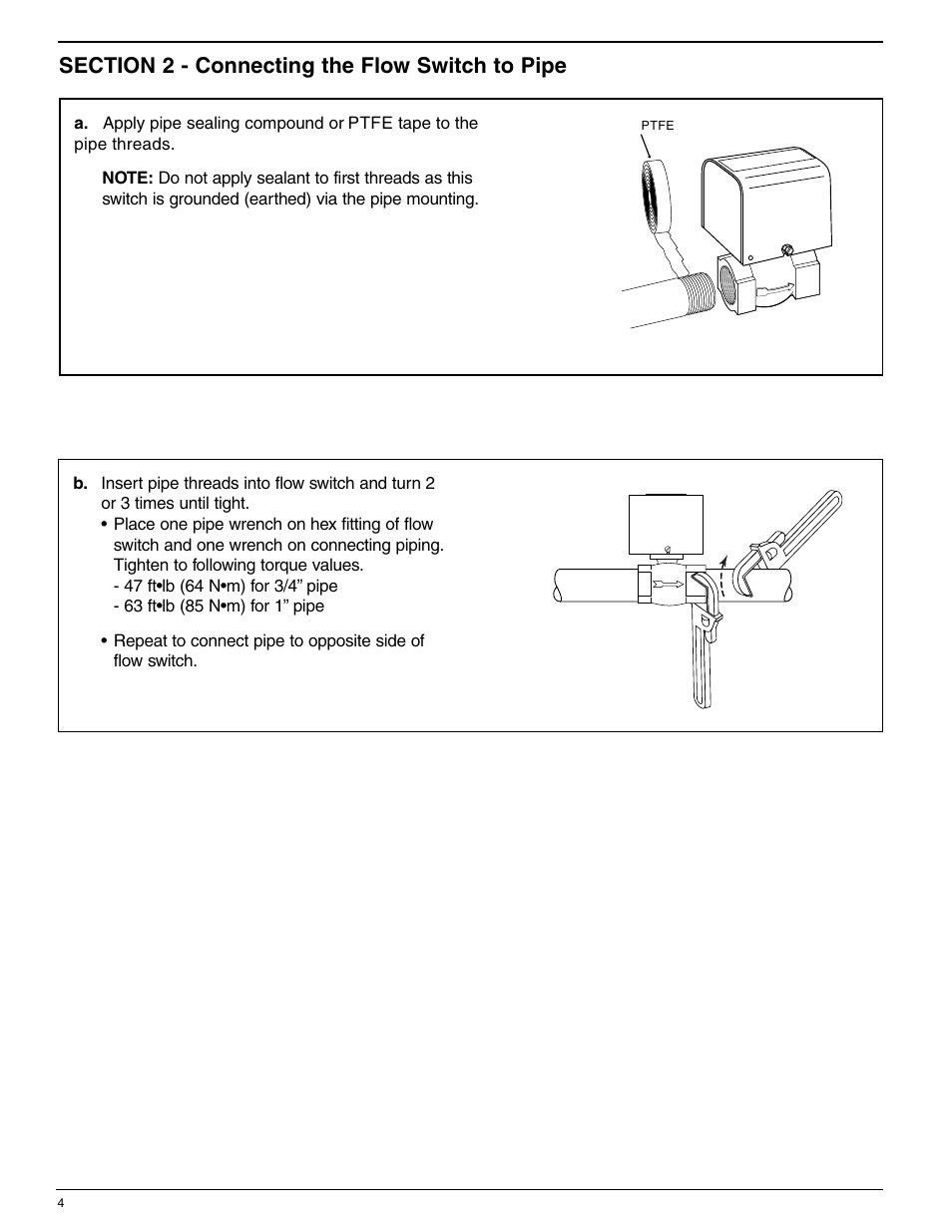 Xylem MM 616F Series FS-5 General Purpose Liquid Flow Switch User Manual | Page 4 / 8