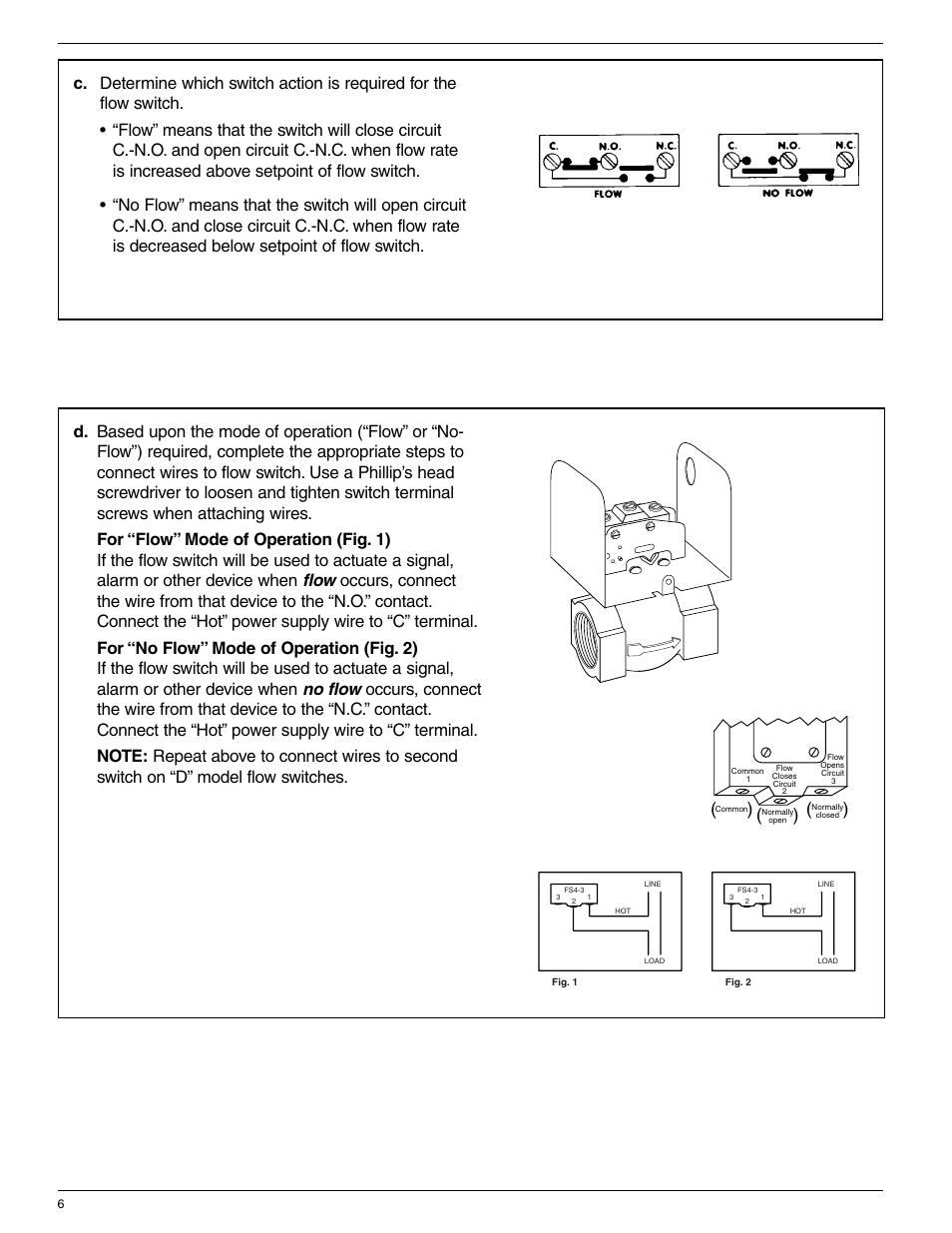 Xylem MM 616F Series FS-5 General Purpose Liquid Flow Switch User Manual | Page 6 / 8