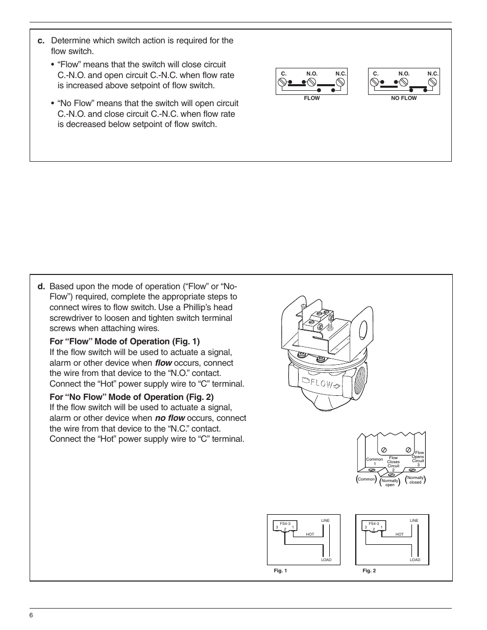 Xylem MM 619F Series FS6 Flow Switch User Manual | Page 6 / 8