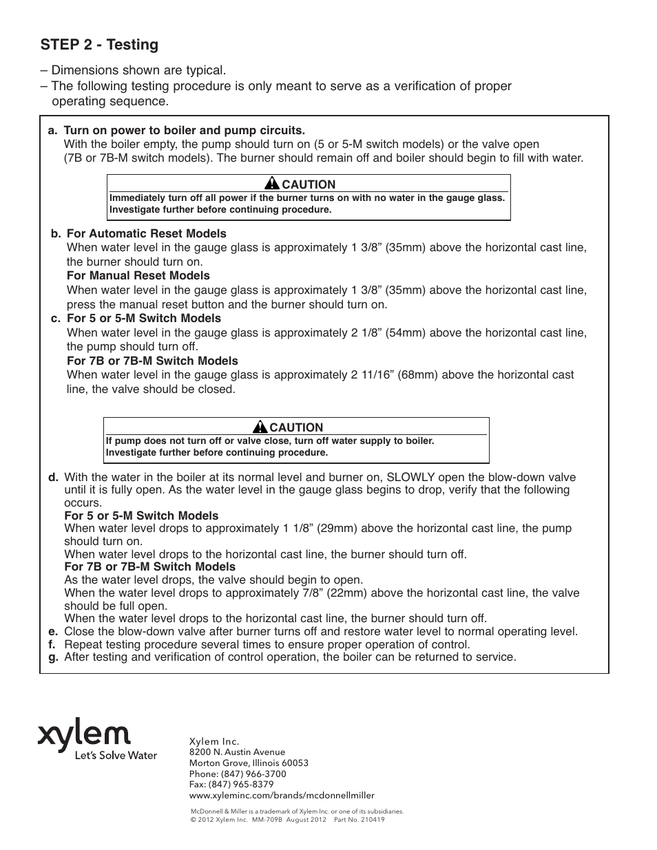 Step 2 - testing | Xylem MM 709B Replacement Slide Wire Resistor and Wiper Arm 7B-1R For Installation on 7B or 7B-M Switch Assemblies User Manual | Page 4 / 4