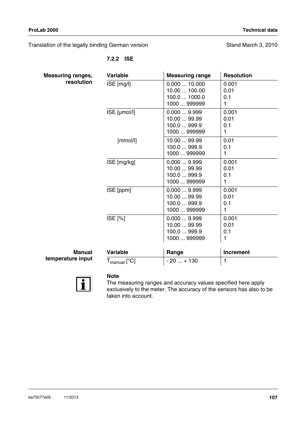 2 ise | Xylem ProLab 2000 User Manual | Page 107 / 128