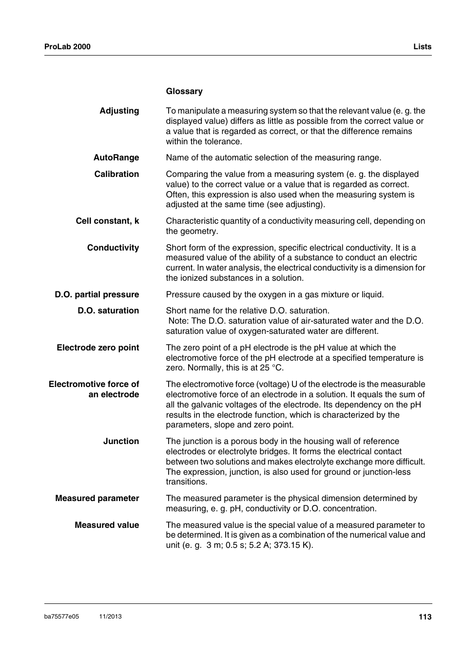 Xylem ProLab 2000 User Manual | Page 113 / 128