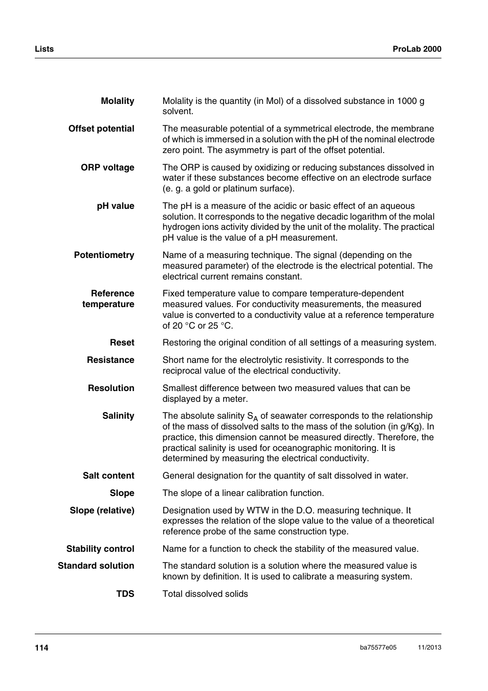 Xylem ProLab 2000 User Manual | Page 114 / 128