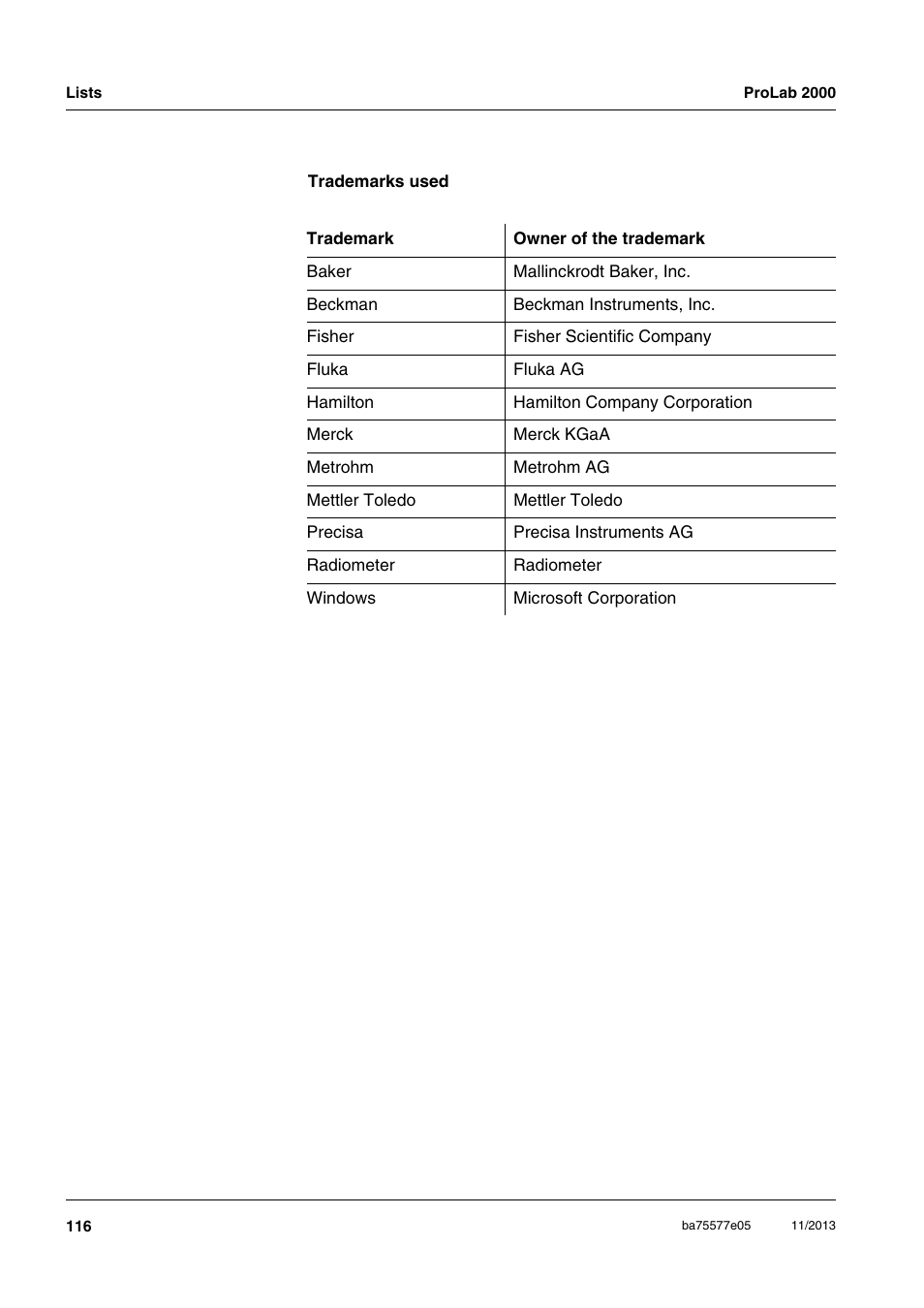 Xylem ProLab 2000 User Manual | Page 116 / 128
