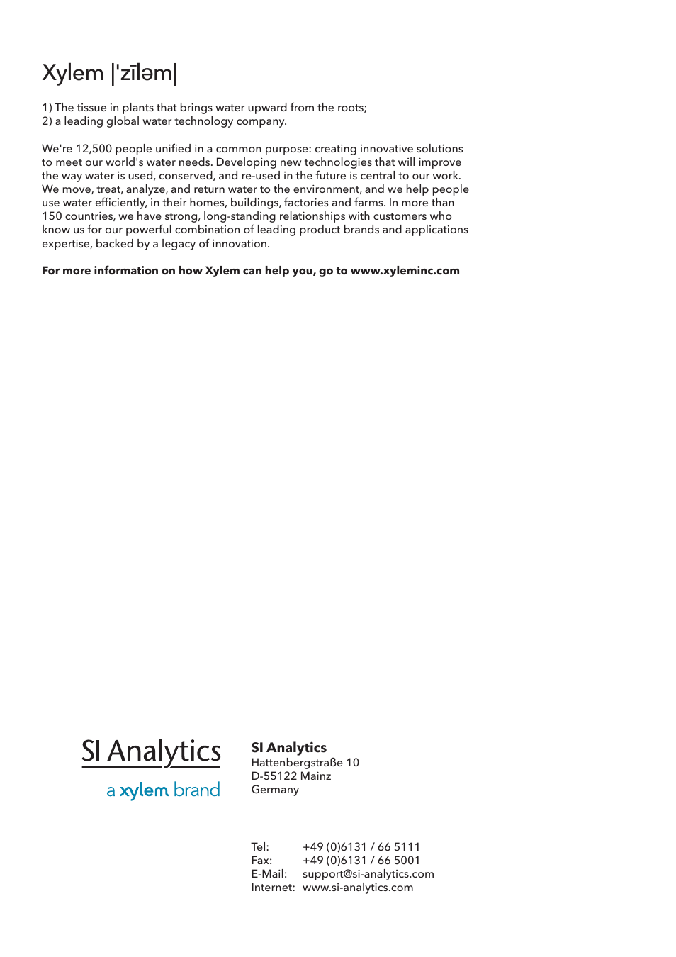 Xylem |' m| zīl ə | Xylem ProLab 2000 User Manual | Page 128 / 128