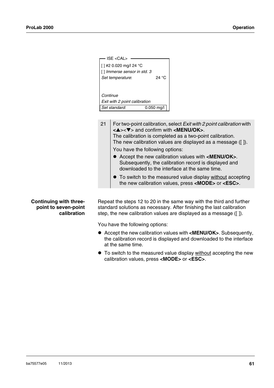 Xylem ProLab 2000 User Manual | Page 61 / 128