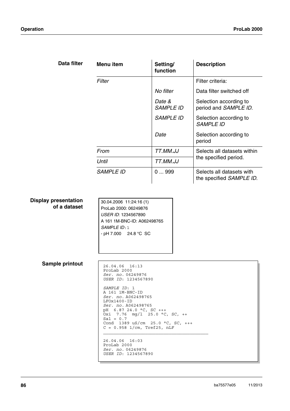 Xylem ProLab 2000 User Manual | Page 86 / 128