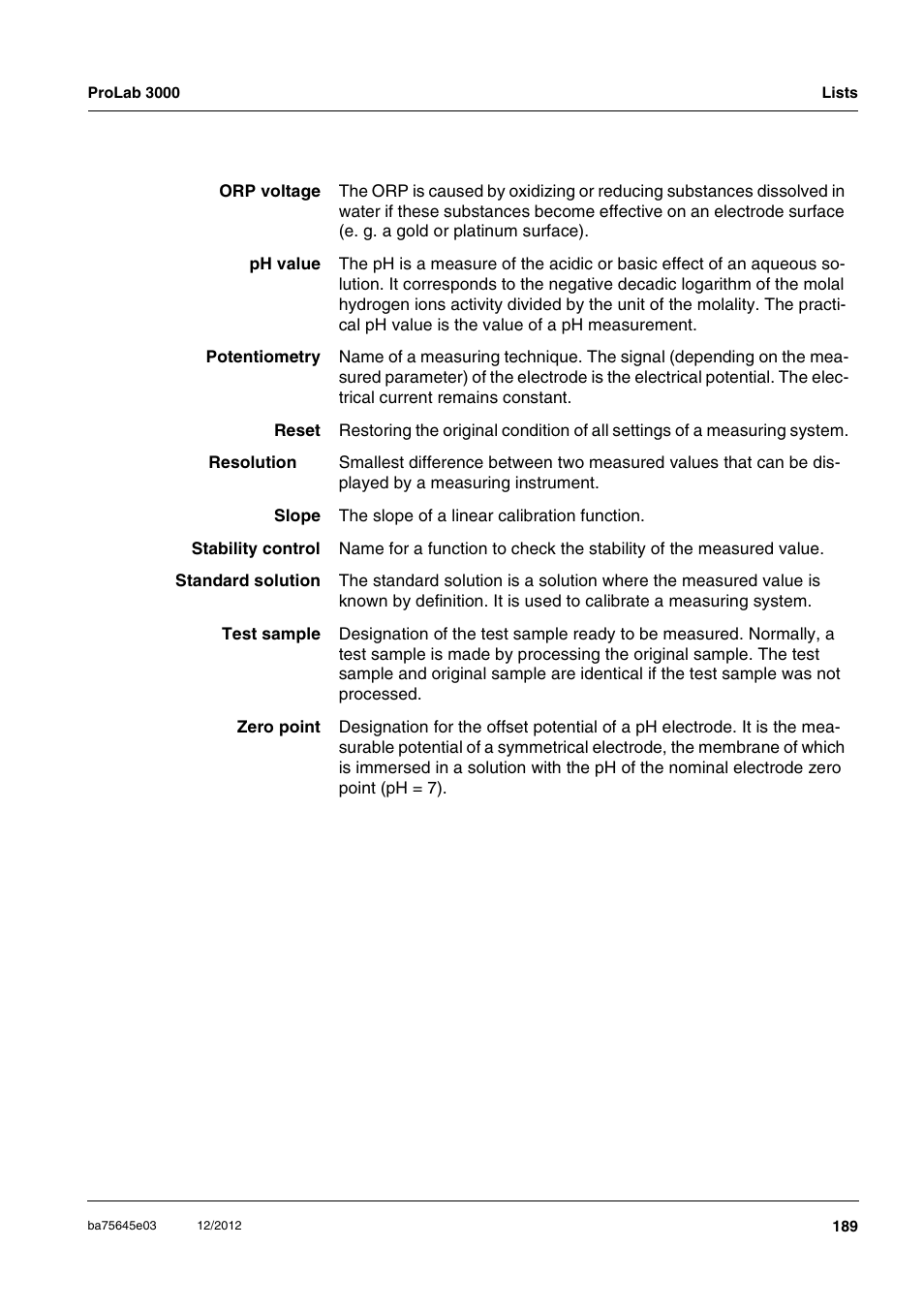 Xylem ProLab 3000 User Manual | Page 189 / 202