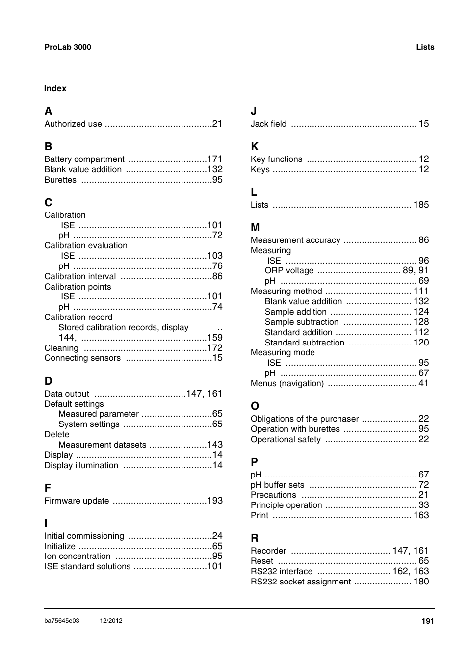 Xylem ProLab 3000 User Manual | Page 191 / 202