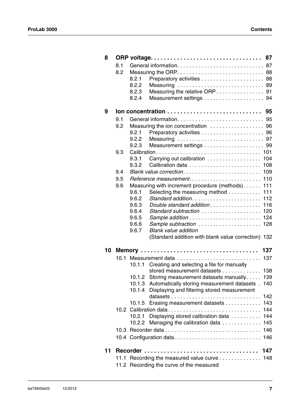 Xylem ProLab 3000 User Manual | Page 7 / 202