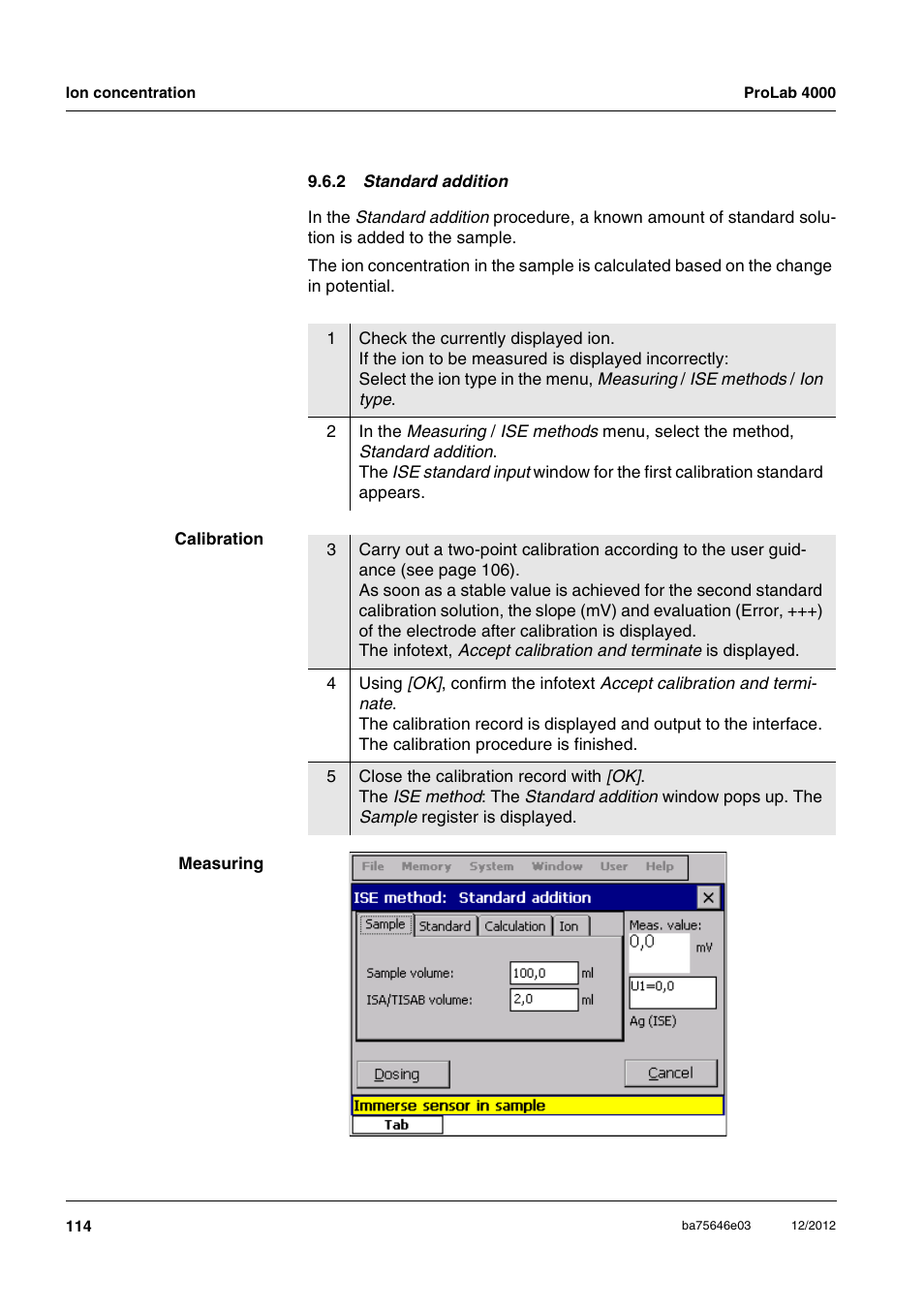 2 standard addition | Xylem ProLab 4000 User Manual | Page 114 / 228
