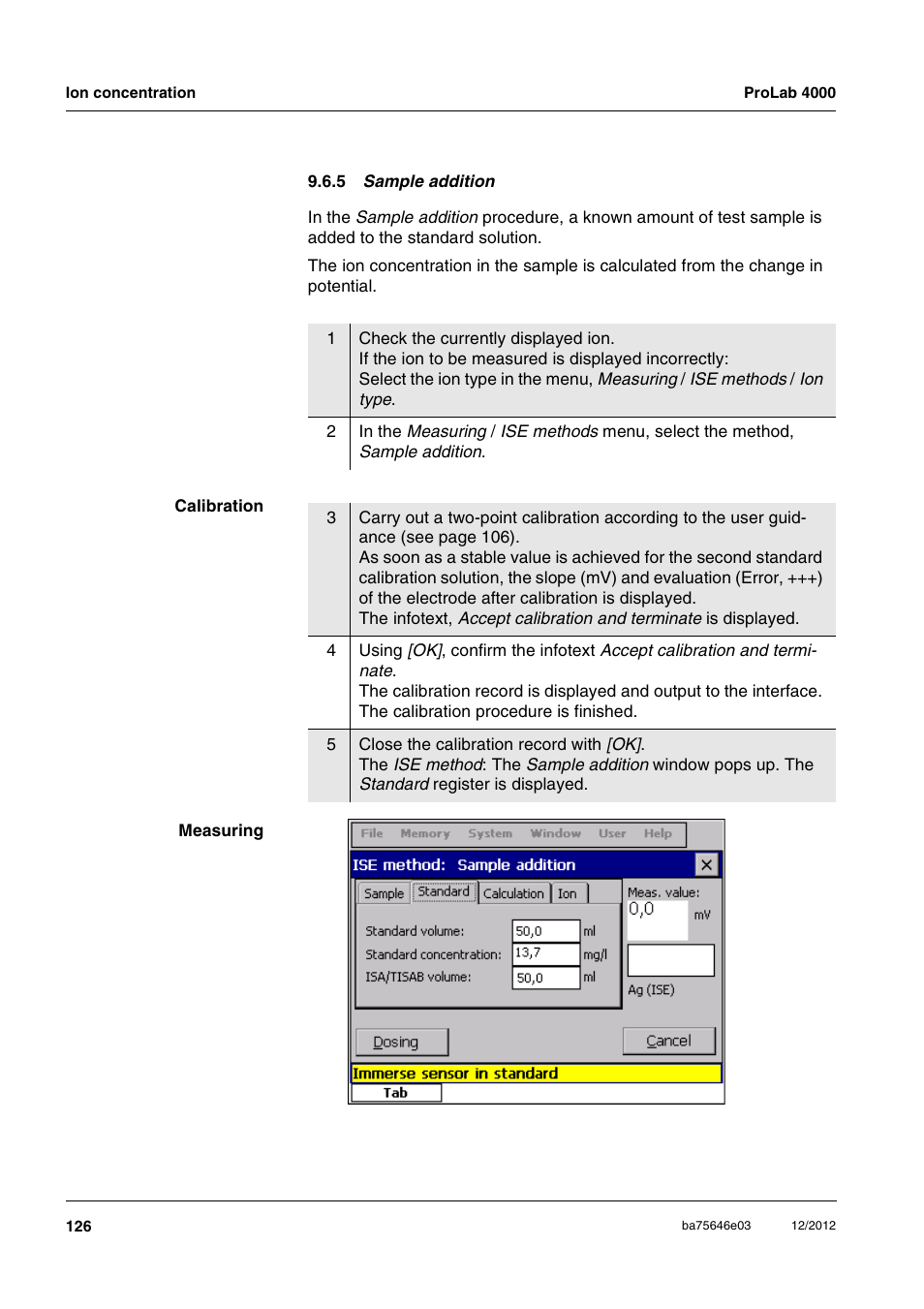 5 sample addition | Xylem ProLab 4000 User Manual | Page 126 / 228