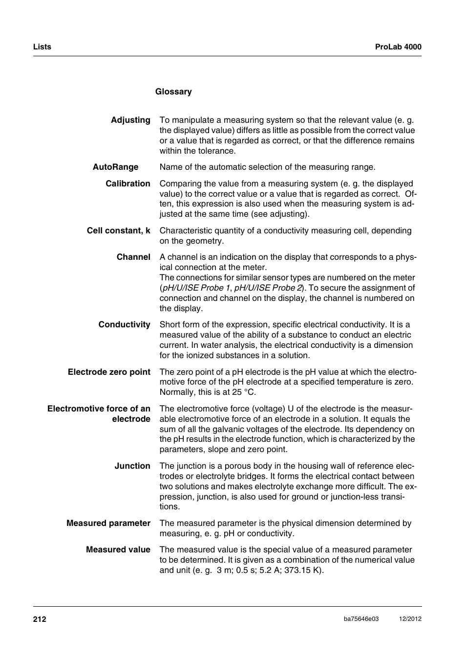 Xylem ProLab 4000 User Manual | Page 212 / 228