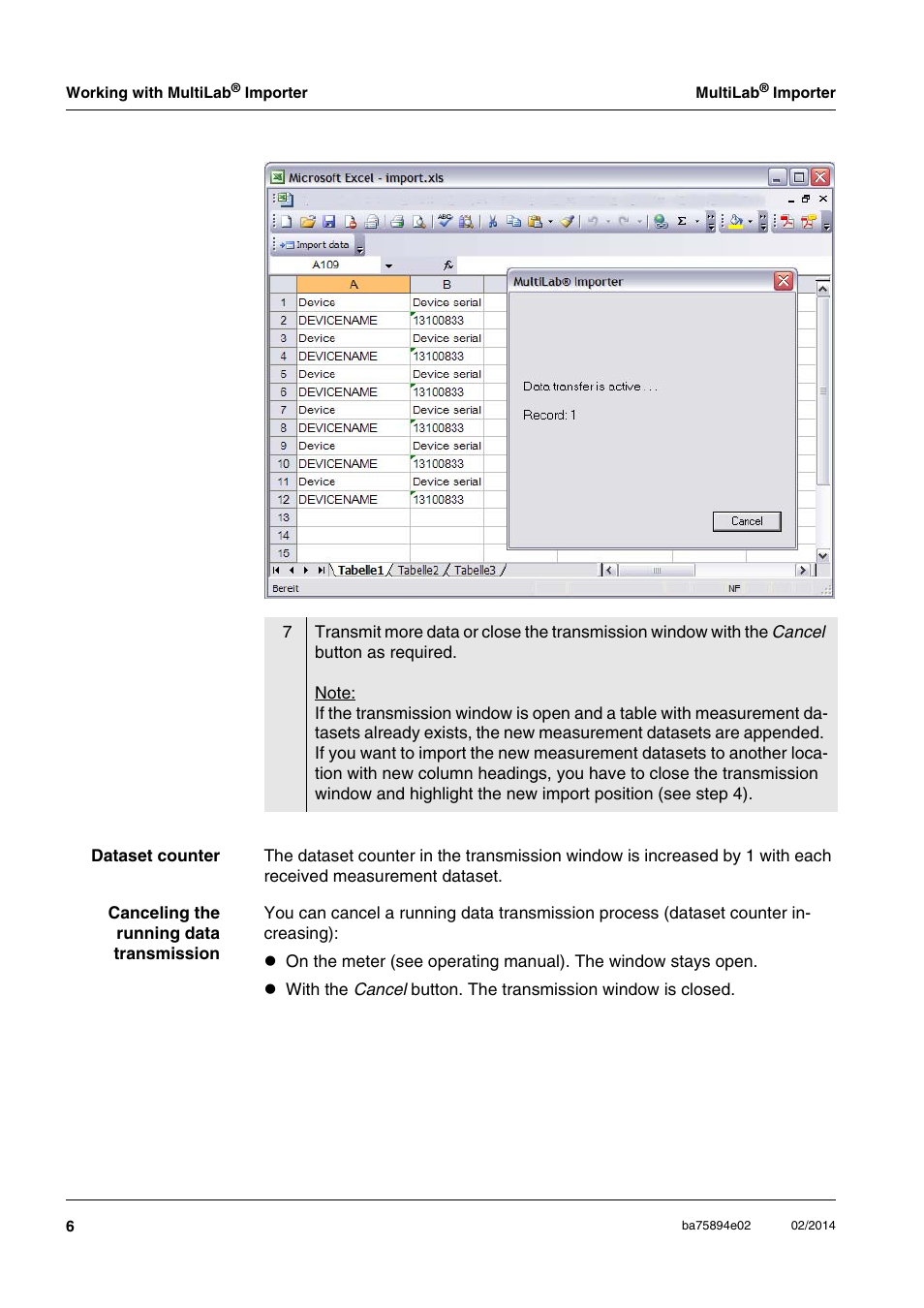 Xylem HL MKII MultiLab Importer User Manual | Page 6 / 6