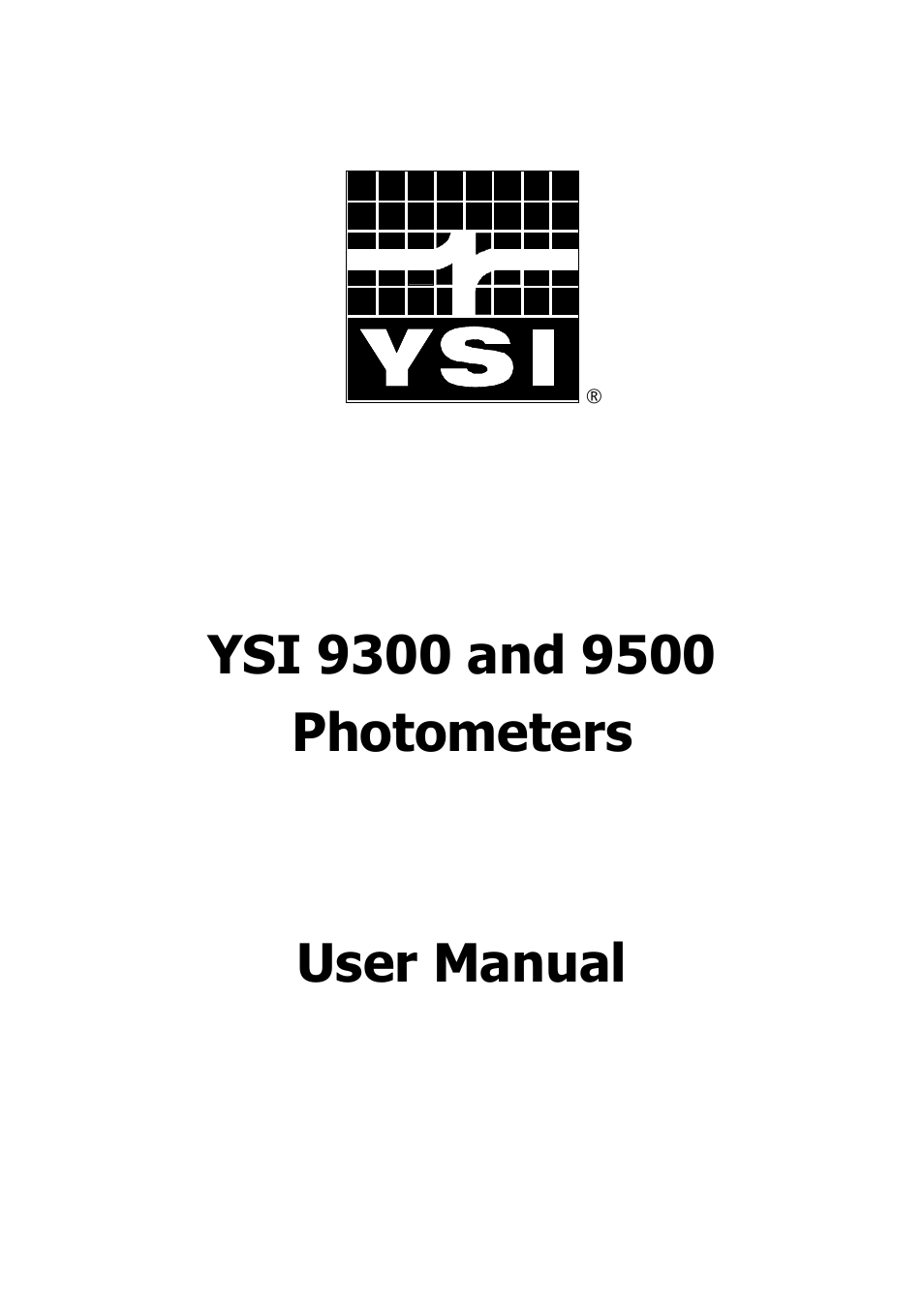 YSI 9300 Photometer User Manual | 143 pages