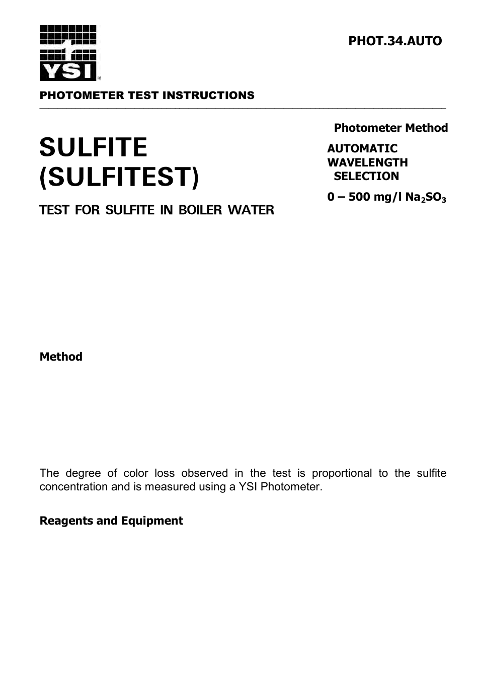 YSI 9300 Photometer User Manual | Page 100 / 143