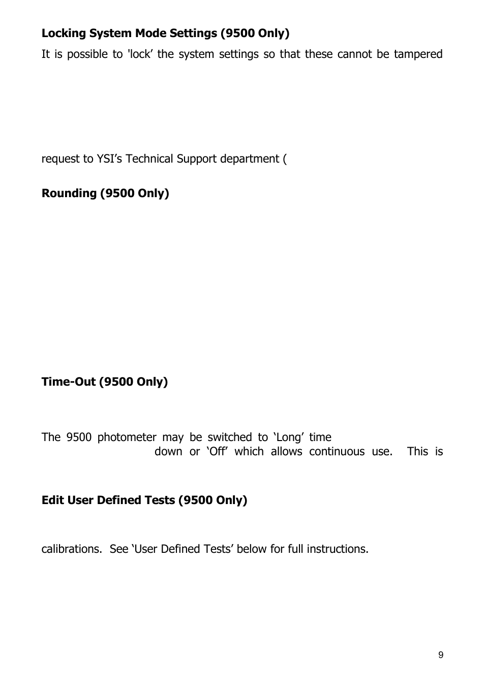 YSI 9300 Photometer User Manual | Page 12 / 143