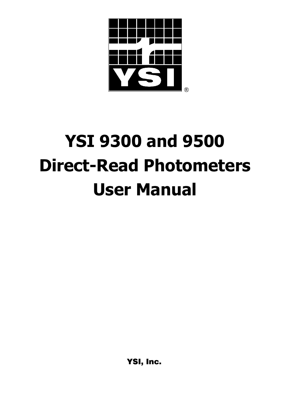 YSI 9300 Photometer User Manual | Page 2 / 143