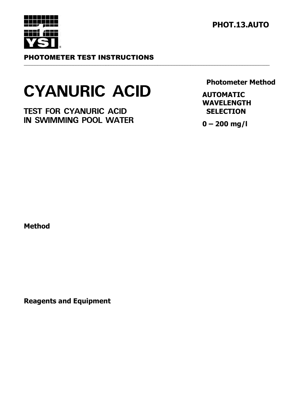 YSI 9300 Photometer User Manual | Page 61 / 143