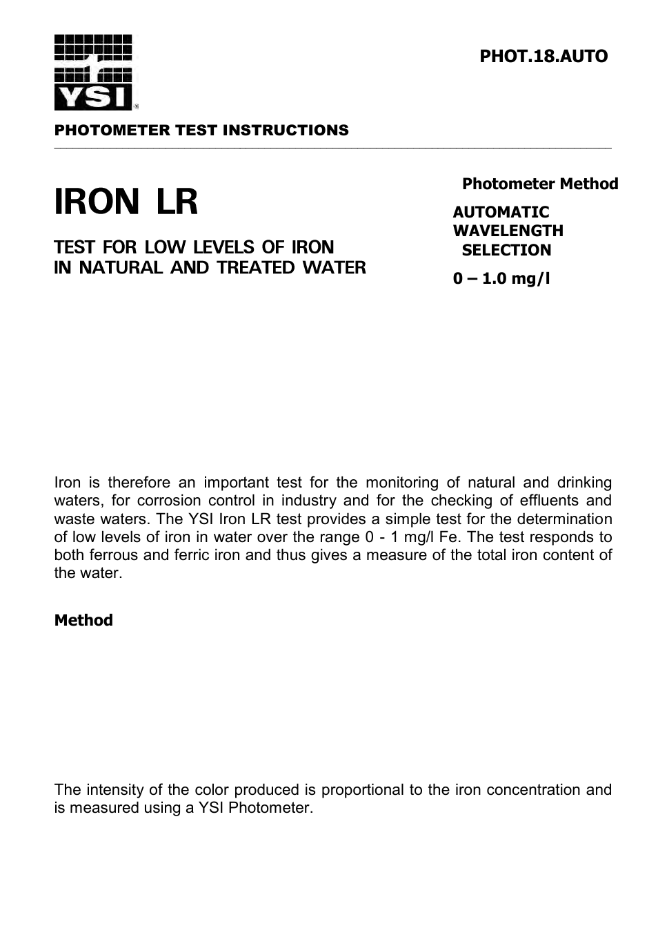 YSI 9300 Photometer User Manual | Page 71 / 143