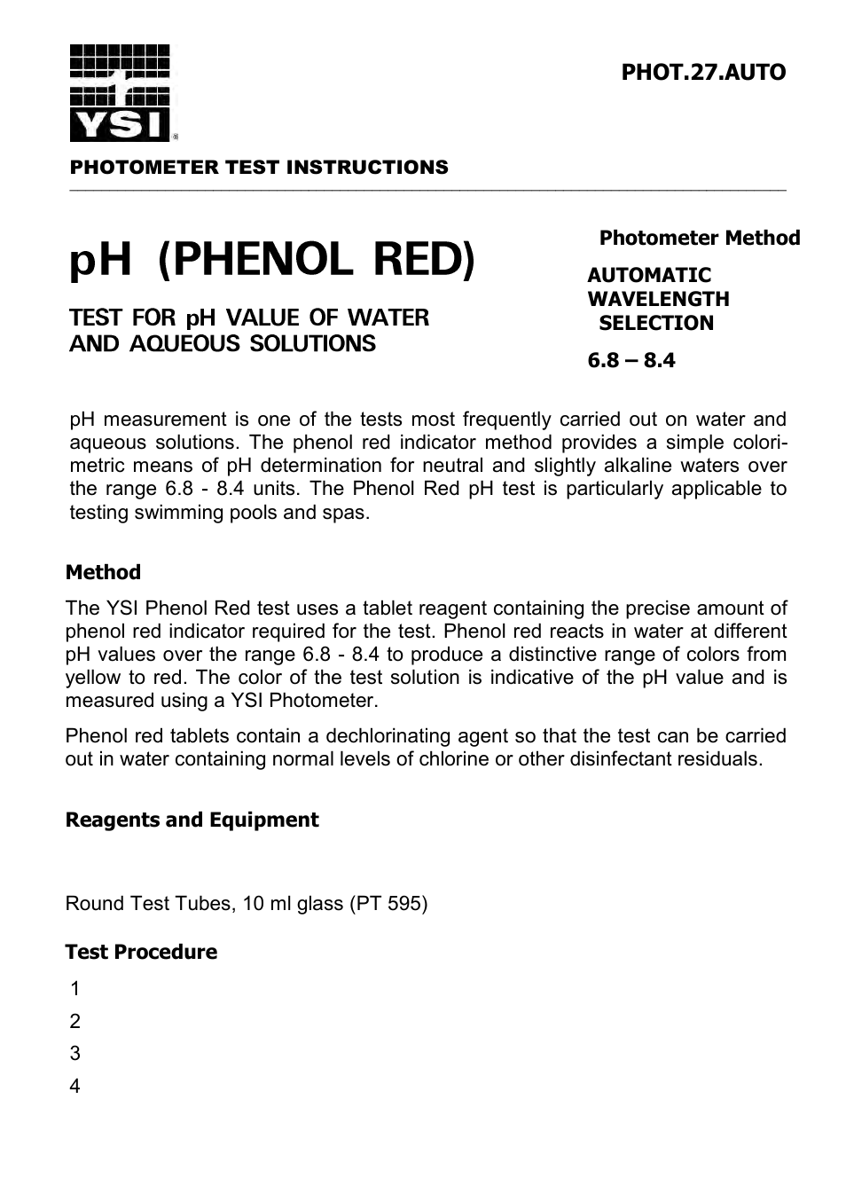 YSI 9300 Photometer User Manual | Page 87 / 143