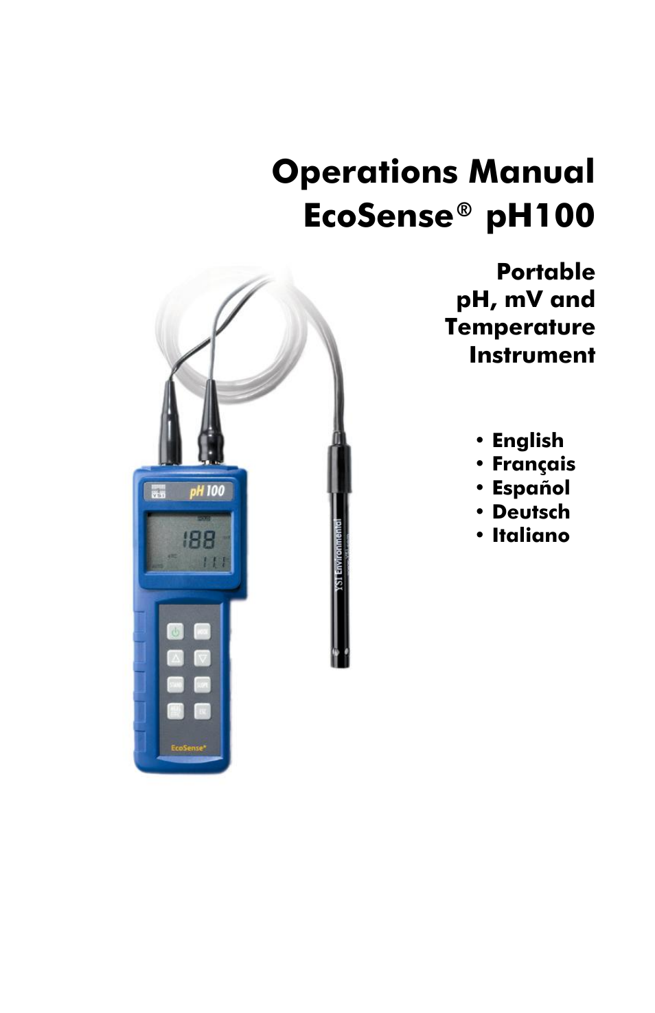 YSI EcoSense pH100 User Manual | 40 pages