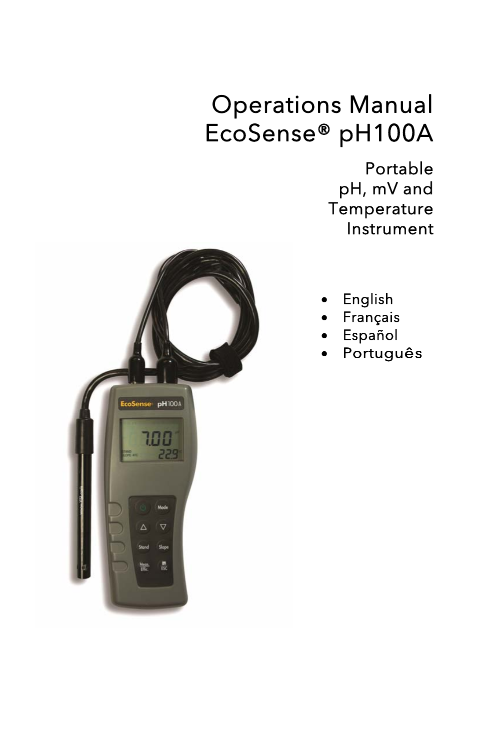YSI pH100A User Manual | 40 pages