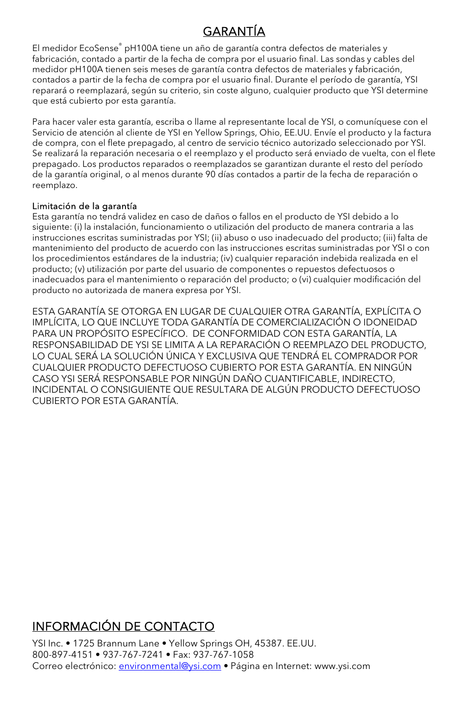 YSI pH100A User Manual | Page 20 / 40