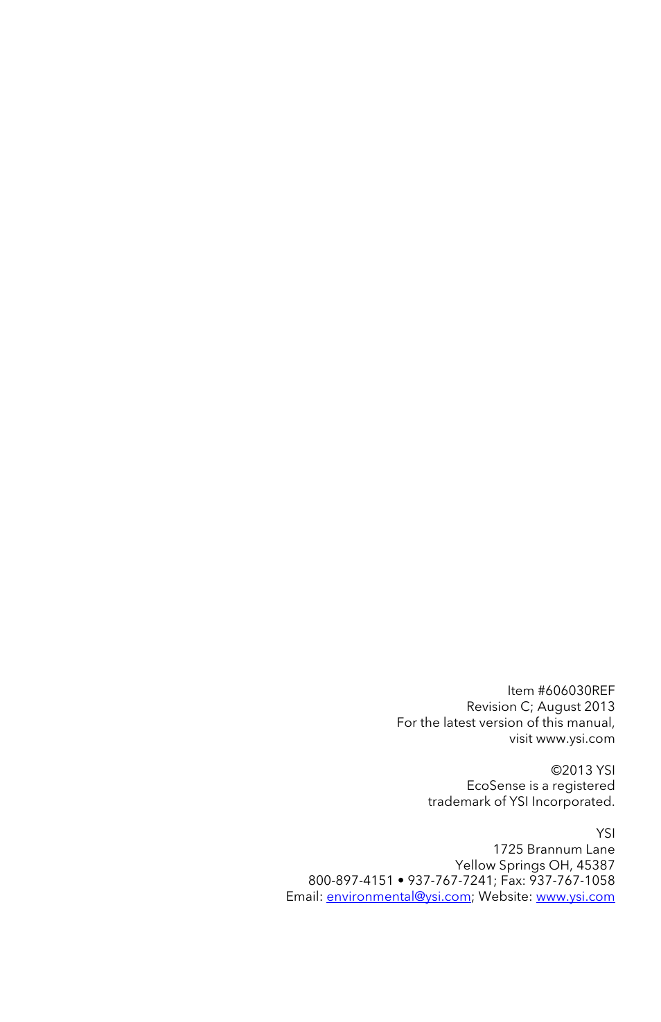 YSI pH100A User Manual | Page 39 / 40