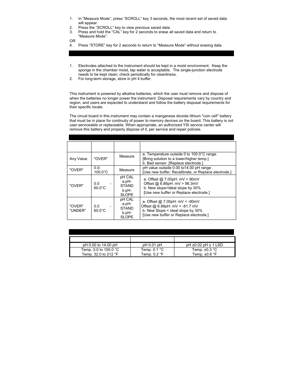 YSI pH10A User Manual | Page 3 / 13