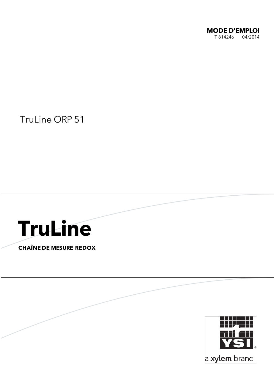 Truline, Truline orp 51, Mode d'emploi | YSI TruLine ORP 51 User Manual | Page 13 / 32