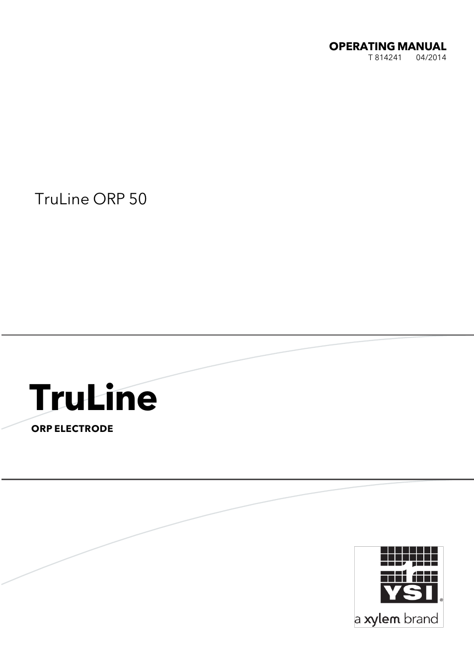 Truline, Truline orp 50, Operating manual | YSI TruLine ORP 50 User Manual | Page 3 / 36