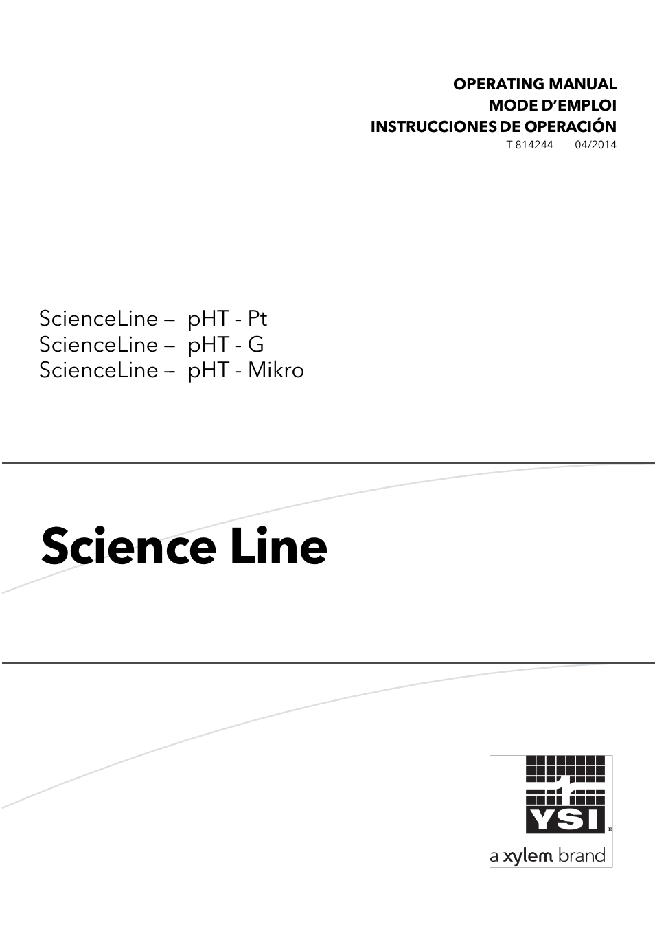 YSI ScienceLine -- pHT - G User Manual | 28 pages