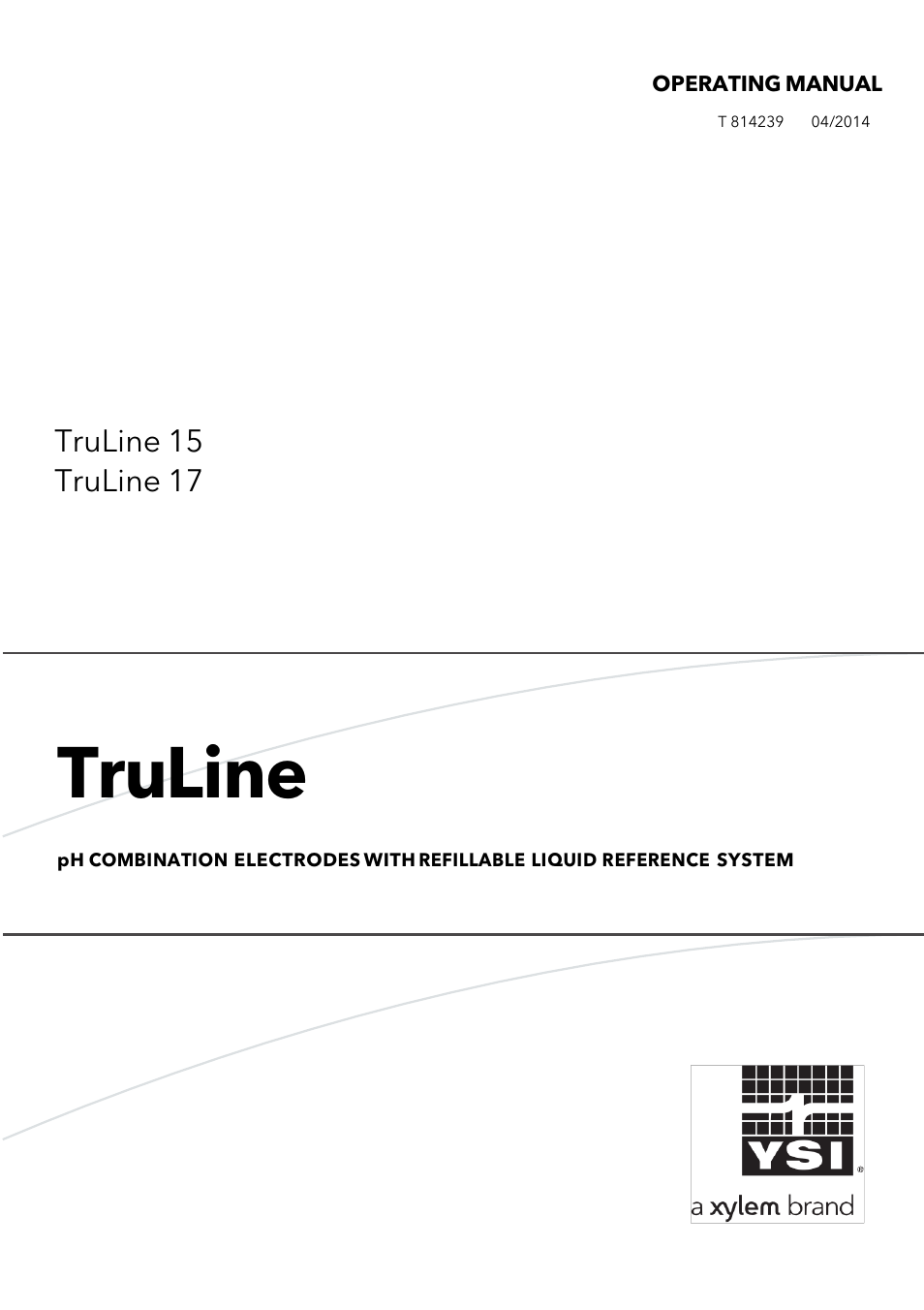 Truline, Truline 15 truline 17, Operating manual | YSI TruLine 15 User Manual | Page 3 / 28