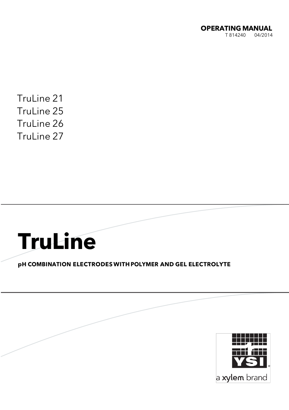Truline, Operating manual | YSI TruLine 21 User Manual | Page 3 / 24